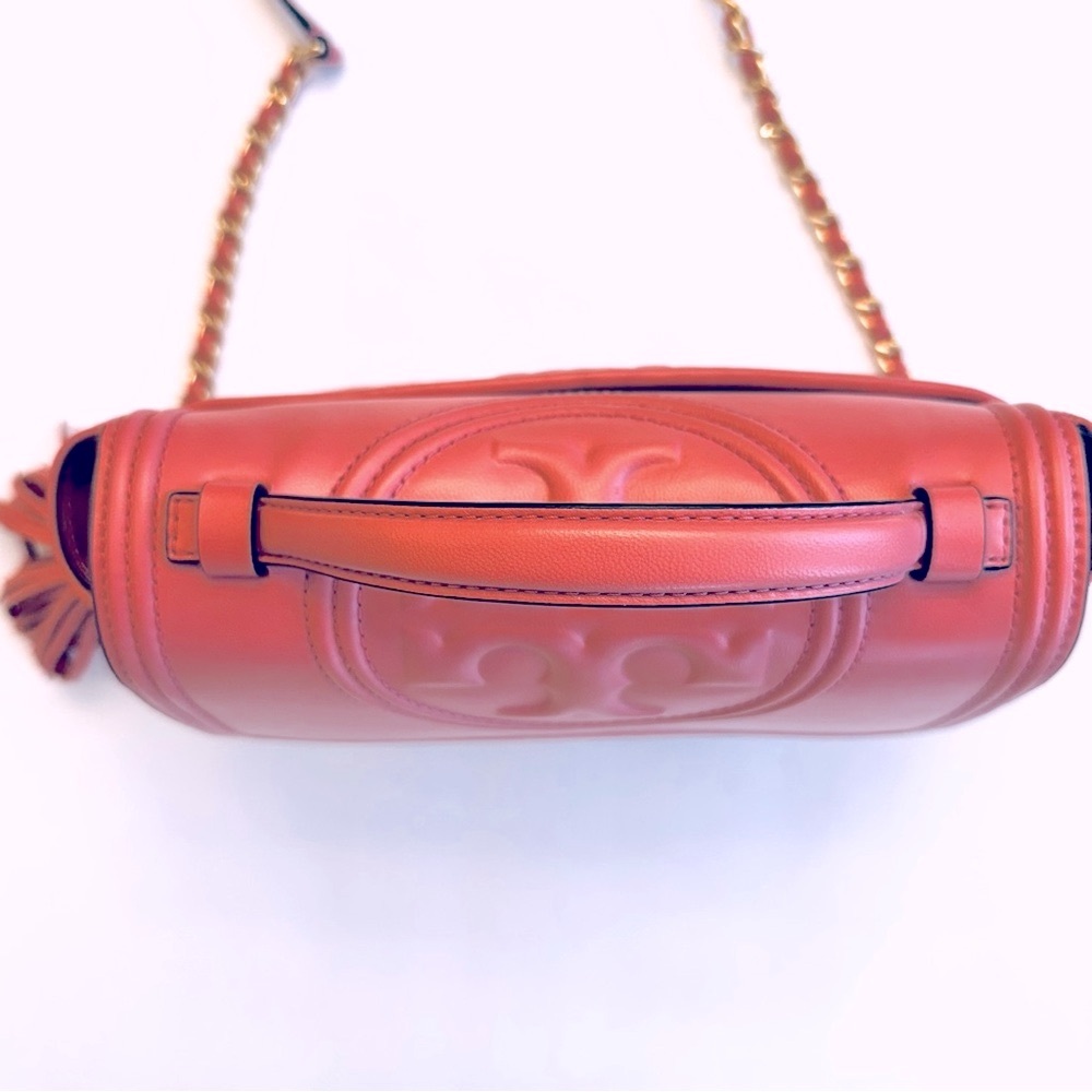 Tory Burch Fleming small leather crossbody convertible spring Pink bag purse - Picture 9 of 14